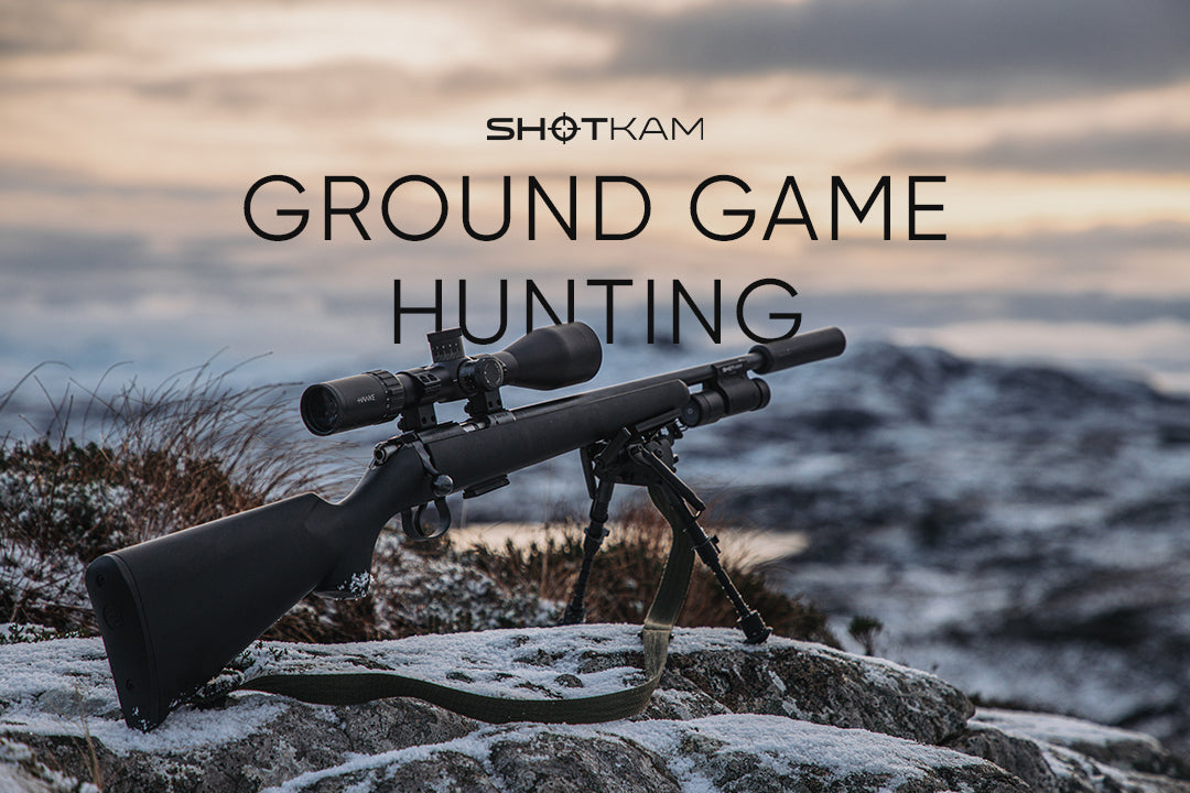 Precision rifle set up for ground game hunting in the UK, with ShotKam showcasing tips and techniques for successful hunts.