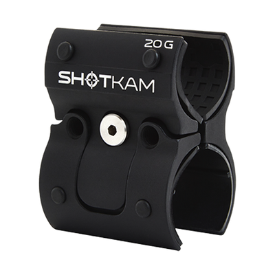 20 Bore ShotKam Gen 4 Mini Mount – This image demonstrates how the 20 bore mount opens and closes for easy attachment of the Gen 4 Mini ShotKam to your shotgun, offering secure video capture for UK shooters.