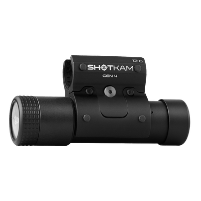 ShotKam Gen 4 high-definition shotgun camera, designed for 12-bore shotguns. This compact and advanced hunting camera captures precise video footage of hunting and shooting activities. The ShotKam Gen 4 features durable construction and easy mounting, making it ideal for documenting outdoor adventures. Perfect for hunters and shooting enthusiasts, this reliable camera offers high-quality recording and cutting-edge technology for capturing detailed shots.