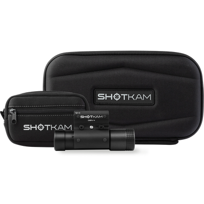 Complete ShotKam Gun Camera Kit - Includes ShotKam Gen 4, durable carrying case, instruction manual, USB charging cable, adjustment tool, lens cleaning cloth, and various accessories. Perfect for recording high-definition shooting footage, the ShotKam is tailored for hunting and clay target shooting enthusiasts. ShotKam's cutting-edge technology guarantees precise and clear video recordings for training and performance analysis.