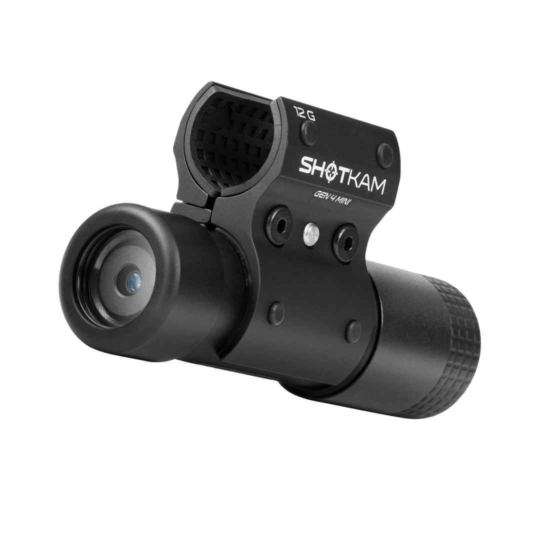 Side view of the ShotKam Gen 4 Mini, showcasing its compact size and attachment points.