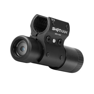 Side view of the ShotKam Gen 4 Mini, showcasing its compact size and attachment points.