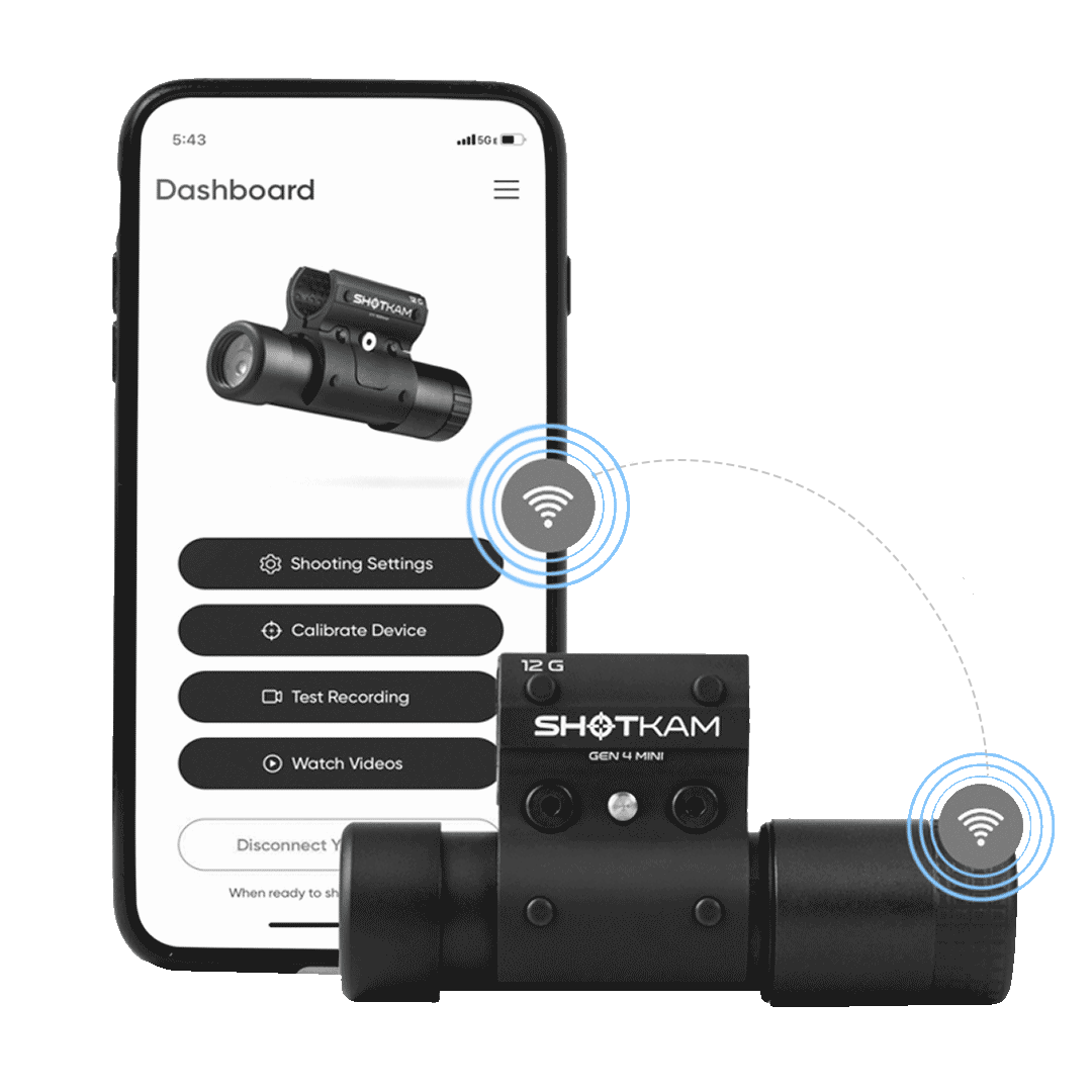 ShotKam Gen 4 Mini paired with the mobile app on iPhone and Android – UK site