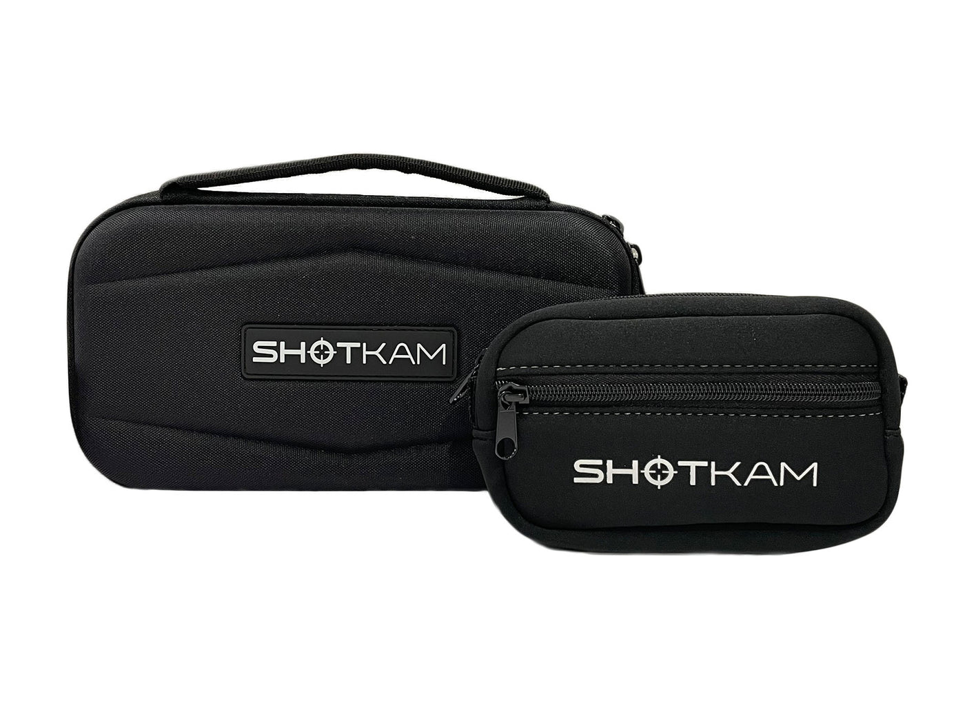 High-quality ShotKam accessories pouch made of durable neoprene, featuring a convenient zippered shell case with handle. This versatile range bag is perfect for carrying everything you need, ensuring your ShotKam camera and accessories are organized and protected. Ideal for hunters and shooting enthusiasts, this compact shell pouch offers easy portability and reliability.