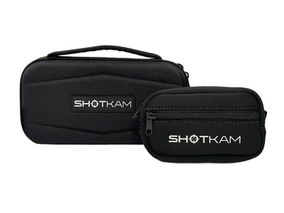 High-quality ShotKam carrying case made of durable neoprene, featuring a convenient zippered shell case with handle. This versatile field bag is perfect for carrying everything you need, ensuring your ShotKam camera and accessories are organized and protected. Ideal for hunters and shooting enthusiasts, this compact shell case and pouch offer easy portability and reliability.